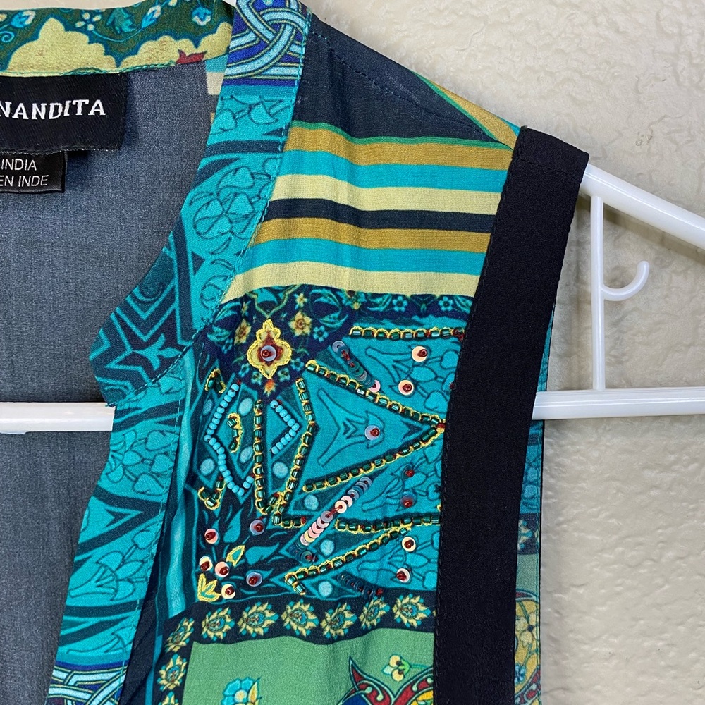 Hemant & Nandita 100% Silk Sequin Embellishments … - image 6